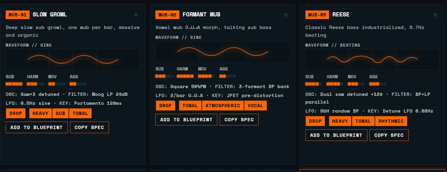 Acid Bedrock Wub Engine cards